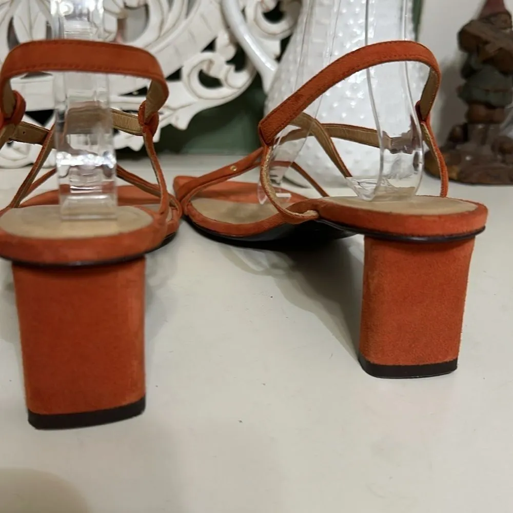 Frame Le Braxton Leather Heel Burnt Orange US 10 Strappy Sandal Fall - Image 13