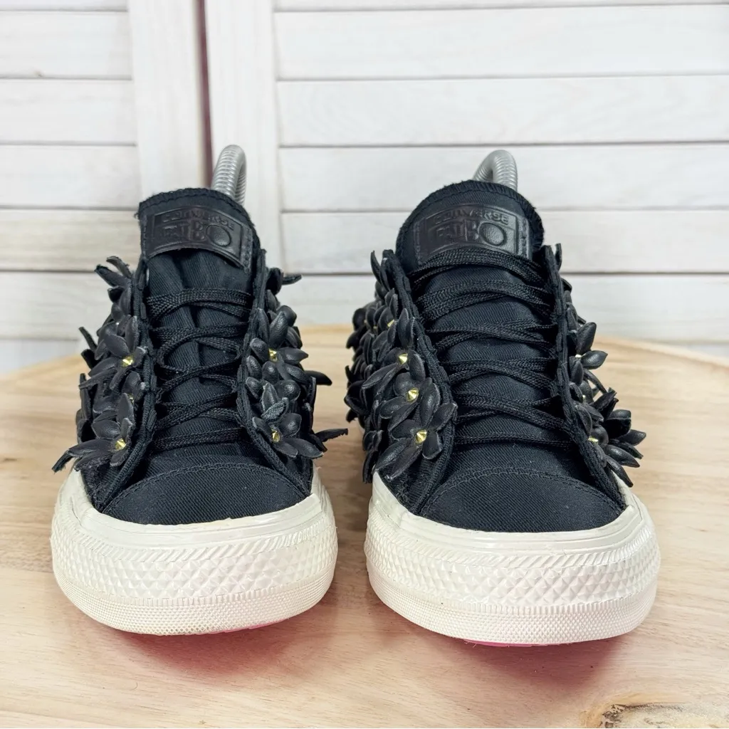 Converse Pat Bo Classic OX 3D Laser Cut Flowers Low Top Sneakers Black‎ 6.5 - Image 2