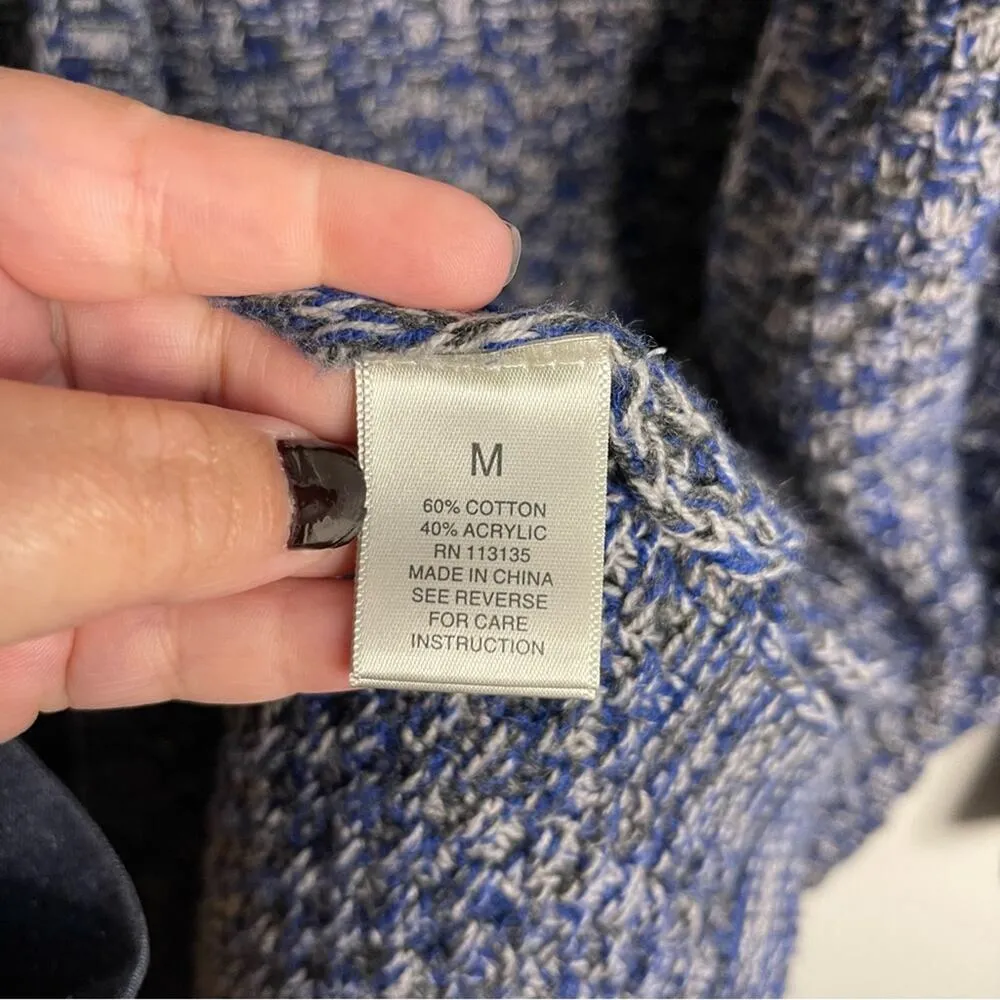 Leo & Nicole Blue Marled Knit Open Front Cardigan - Image 5