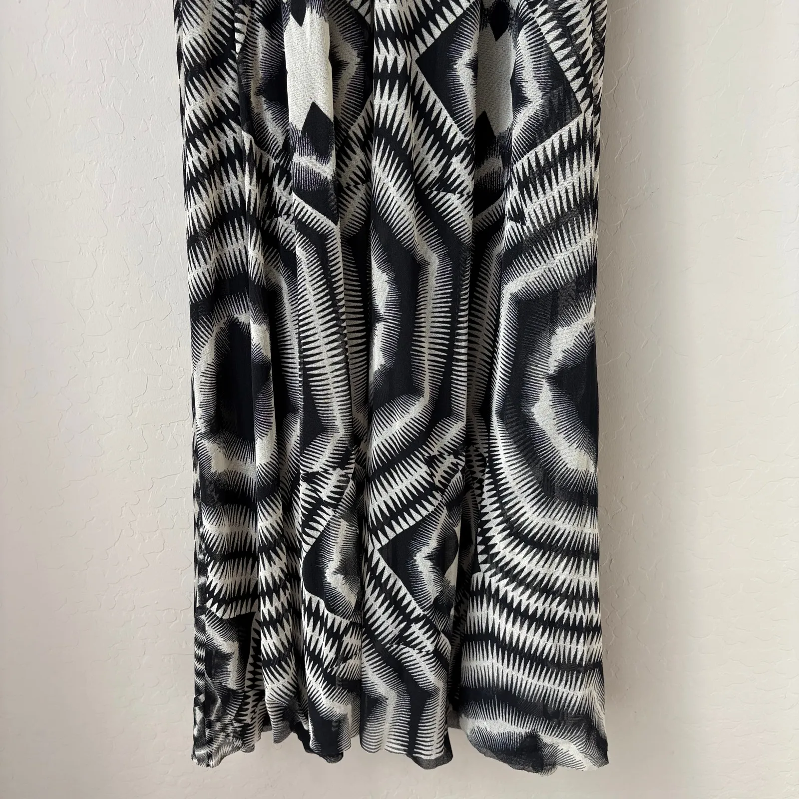 Jean Paul Gaultier Soleil 90s Gown Black Geo Optical Illusion Maxi Dress Size M Size M - Image 3