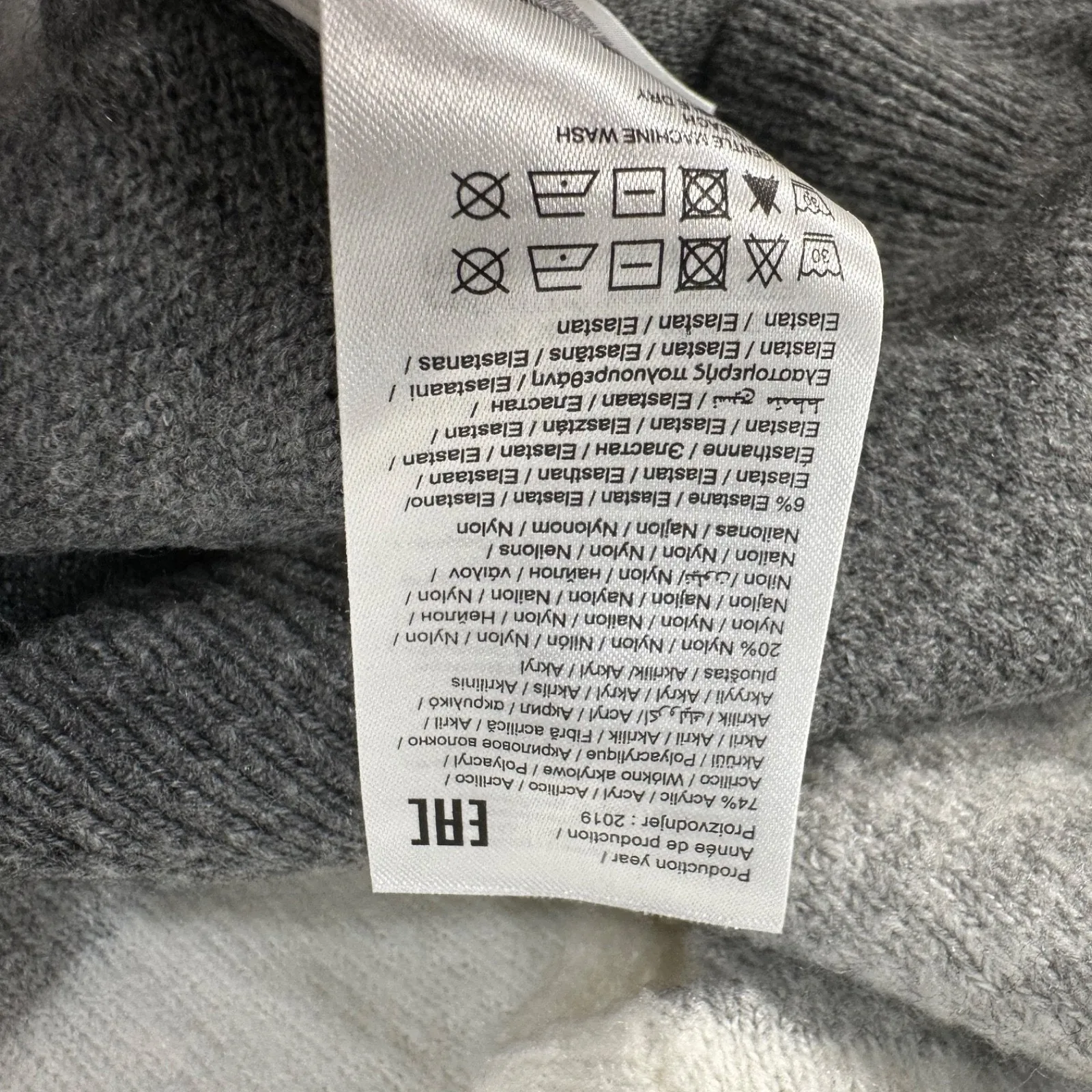 Pigalle Colorblock Crewneck Sweater Size Medium Gray Fuzzy Pullover - Image 8