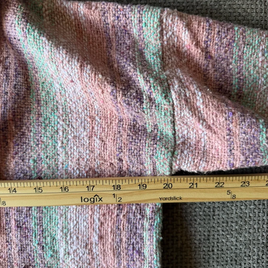 Mexican Baja Hoodie Drug Rug Pink Purple Striped Poncho Hippie Boho S Surfer - Image 6