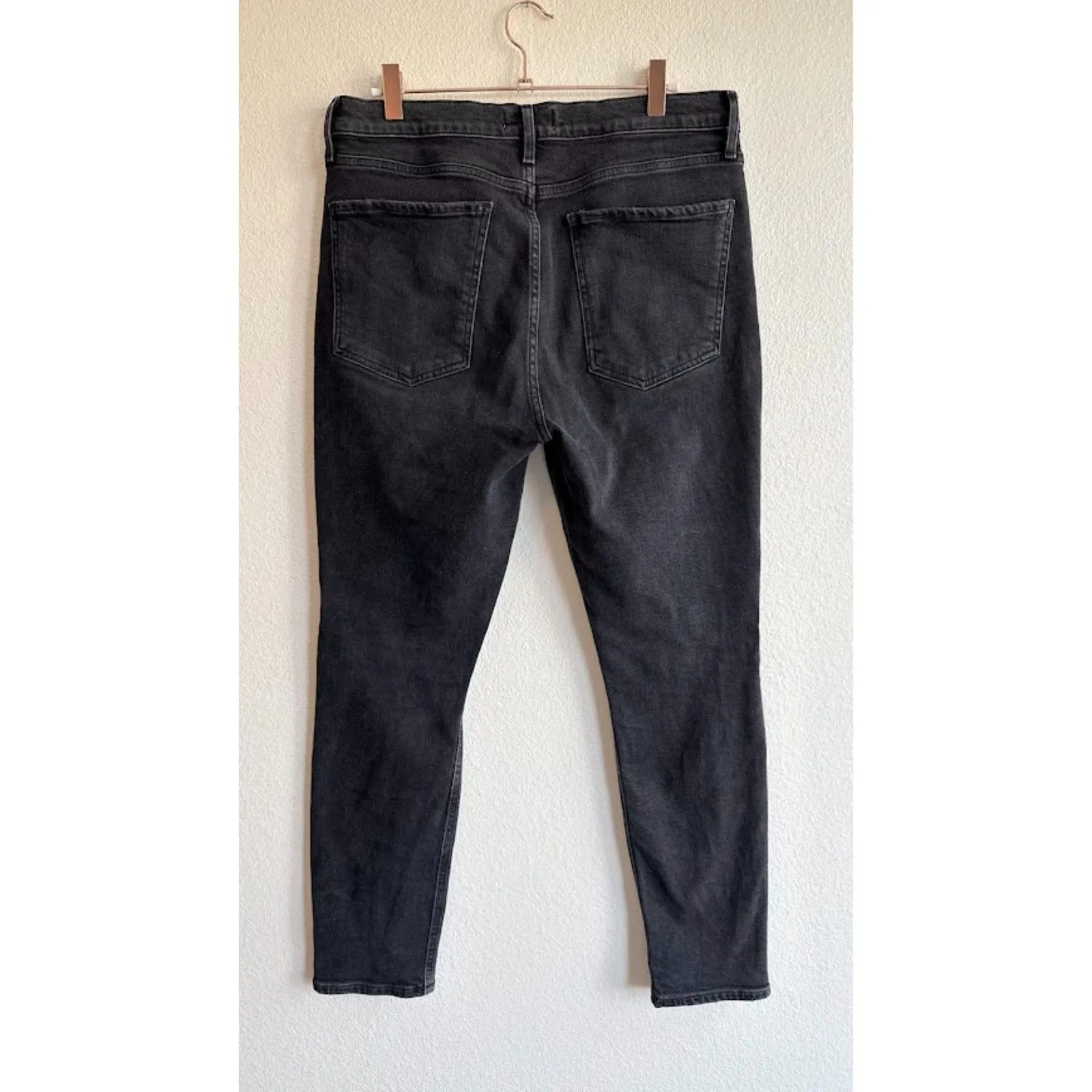 AGOLDE Nico Black Distressed High Waist Jeans with Holes at Knees size 30 - Image 4