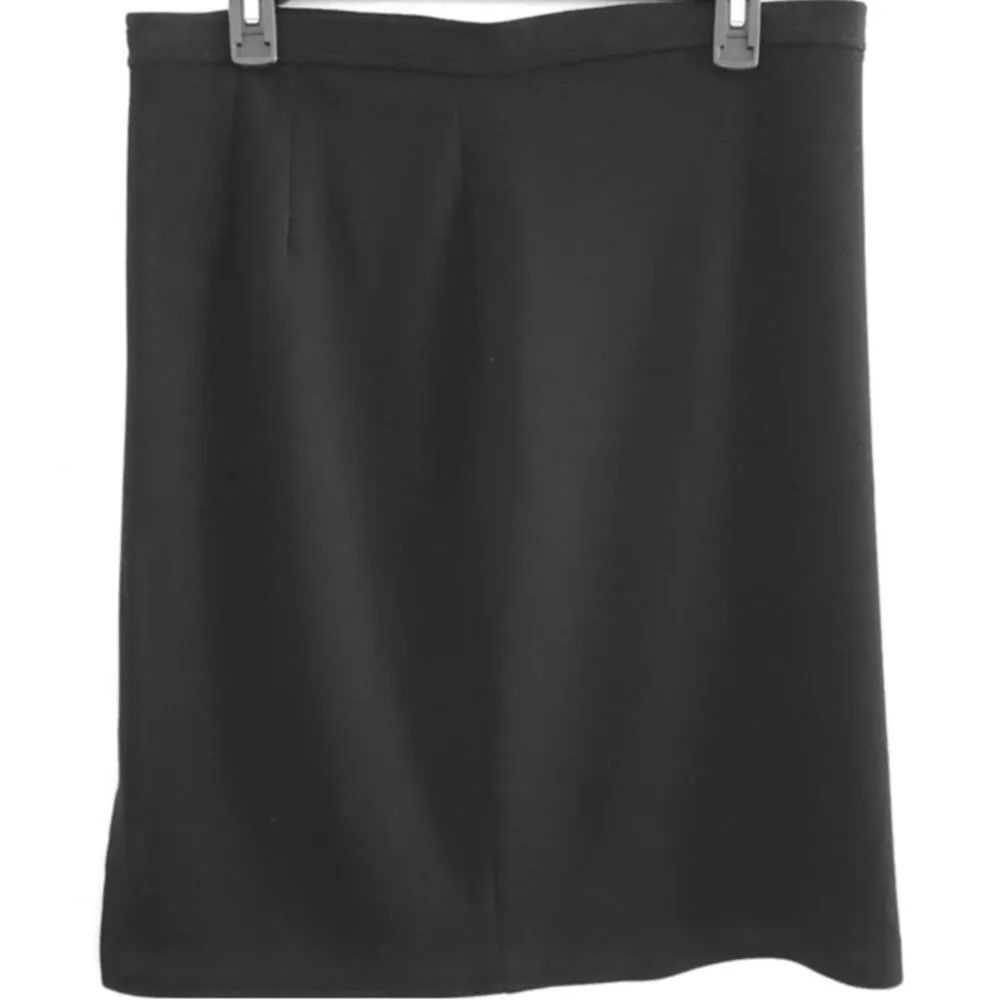 St John Caviar Wool Blend Knit Pencil Skirt Black 10 - Image 2