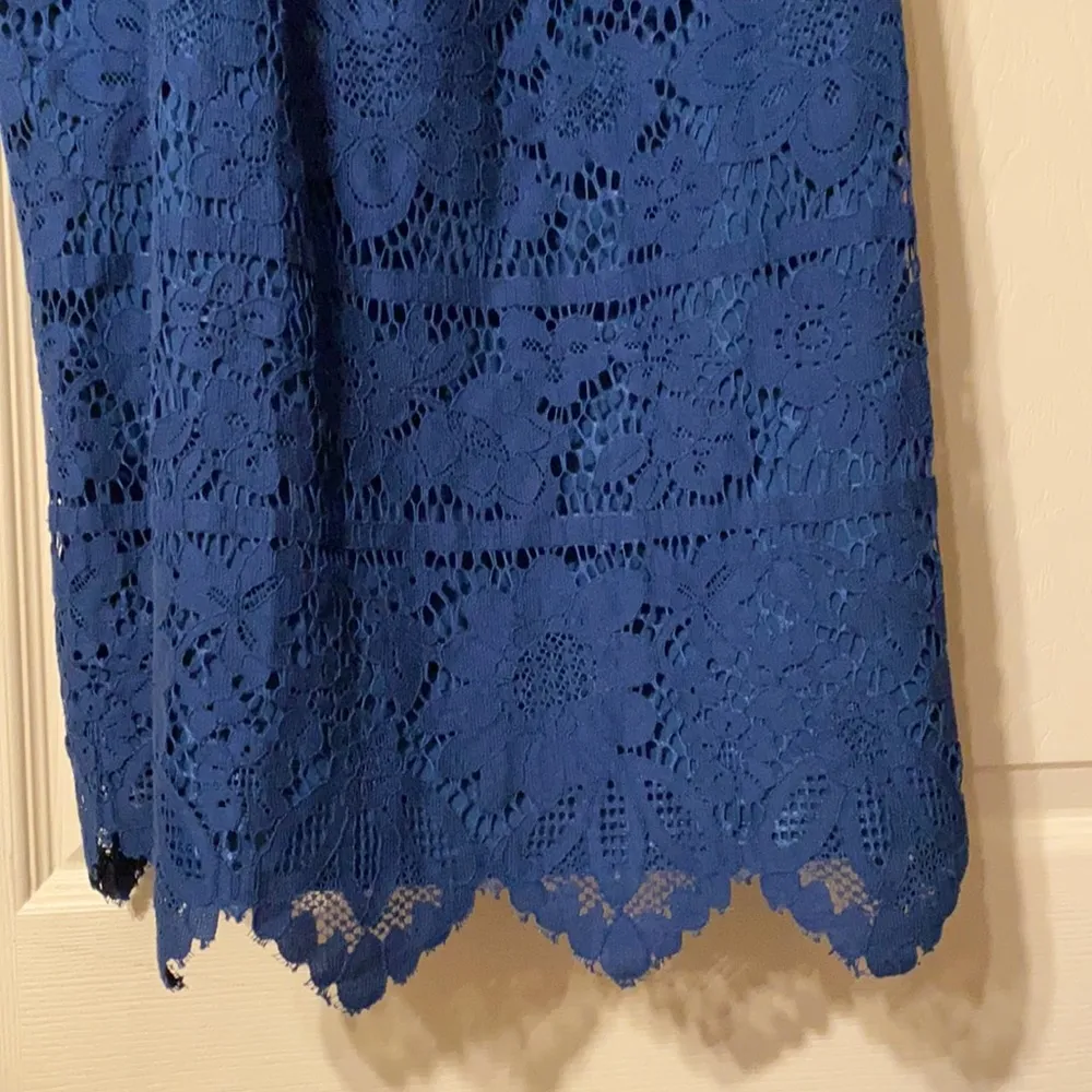 Loft lace overlay navy blue dress - Image 3