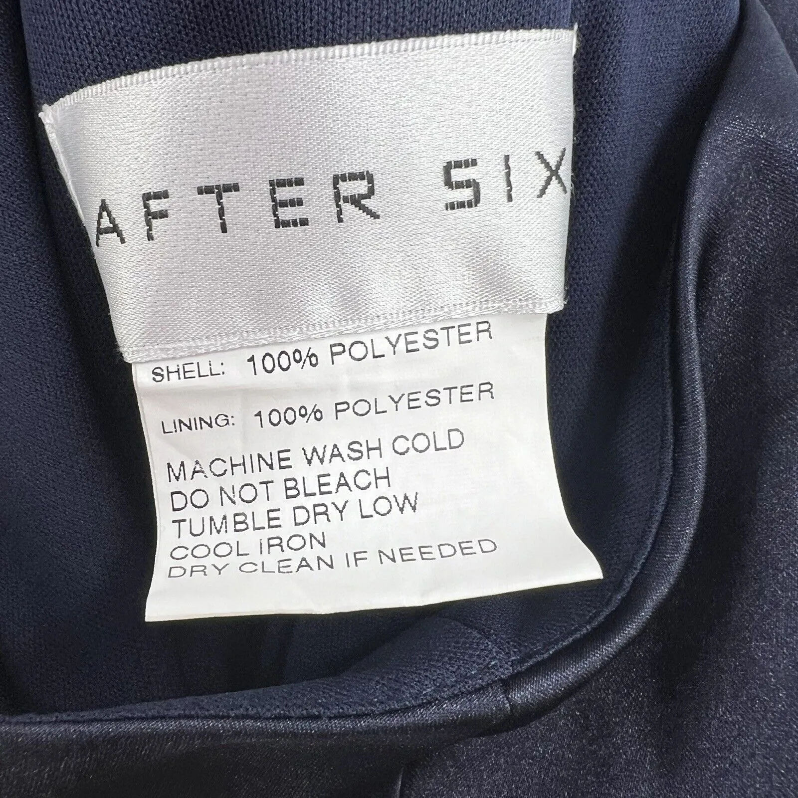 After Six Halter‎ Midi Dress With Draped Tulip Skirt Navy 16 New - Image 7