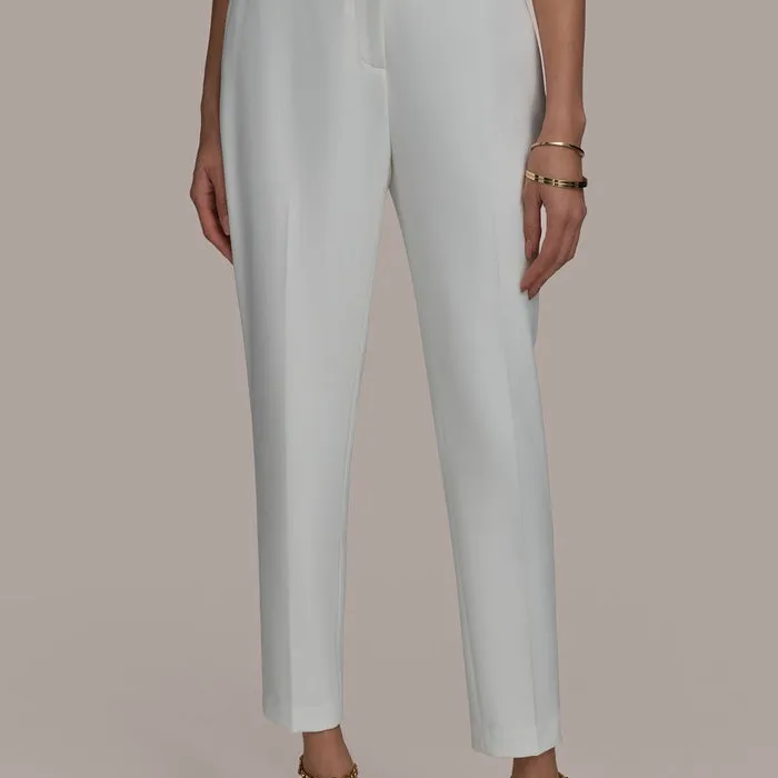 DONNA KARAN White Flat Front Pants Size 14 Slacks Trousers Lined Straight Leg - Image 12