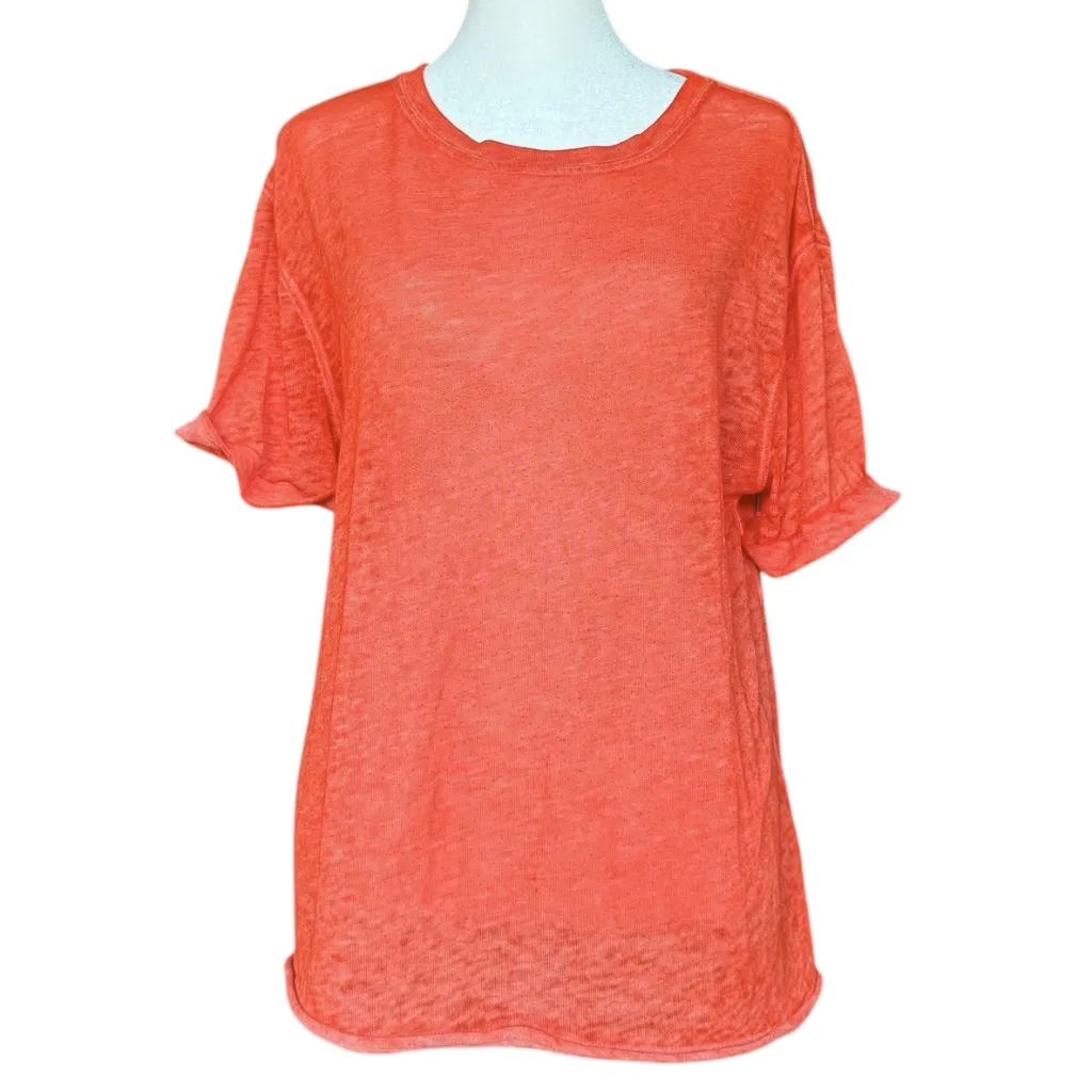 We the Free Cassidy Cuff Sleeve‎ Tee Poppy Sz XS - Image 3