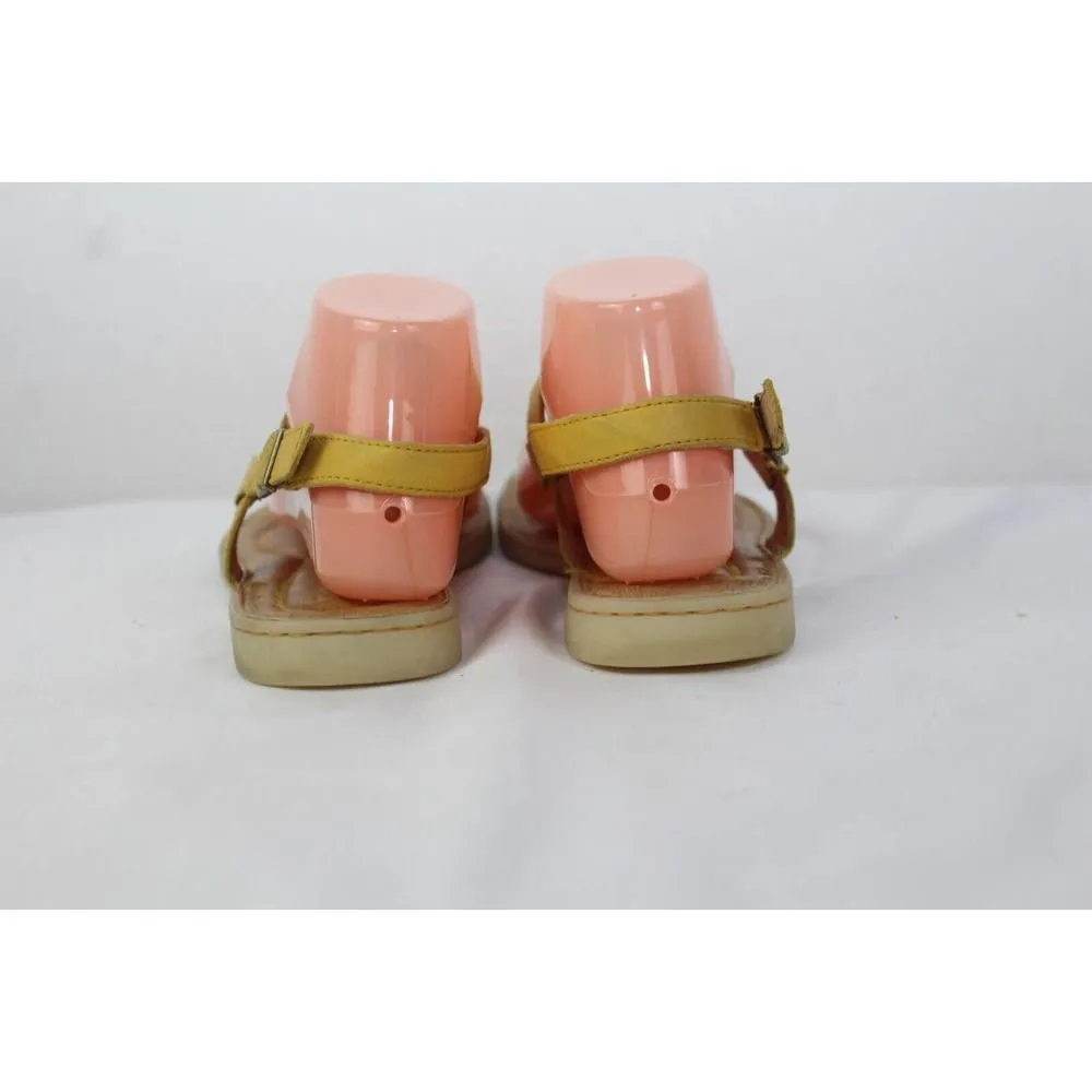 Born hand crafted footware Women's yellow Leather Thong Flip Flop Sandals Size 8 - Image 4