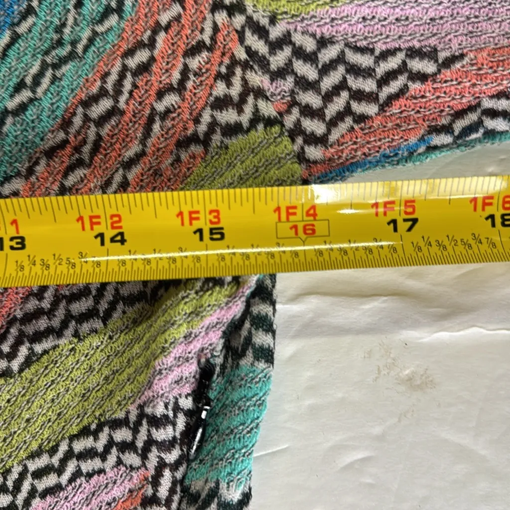 Aldo Martins Multicolor zigzag crossover dress colorful bamboo 12 puff sleeve Pink - Image 14