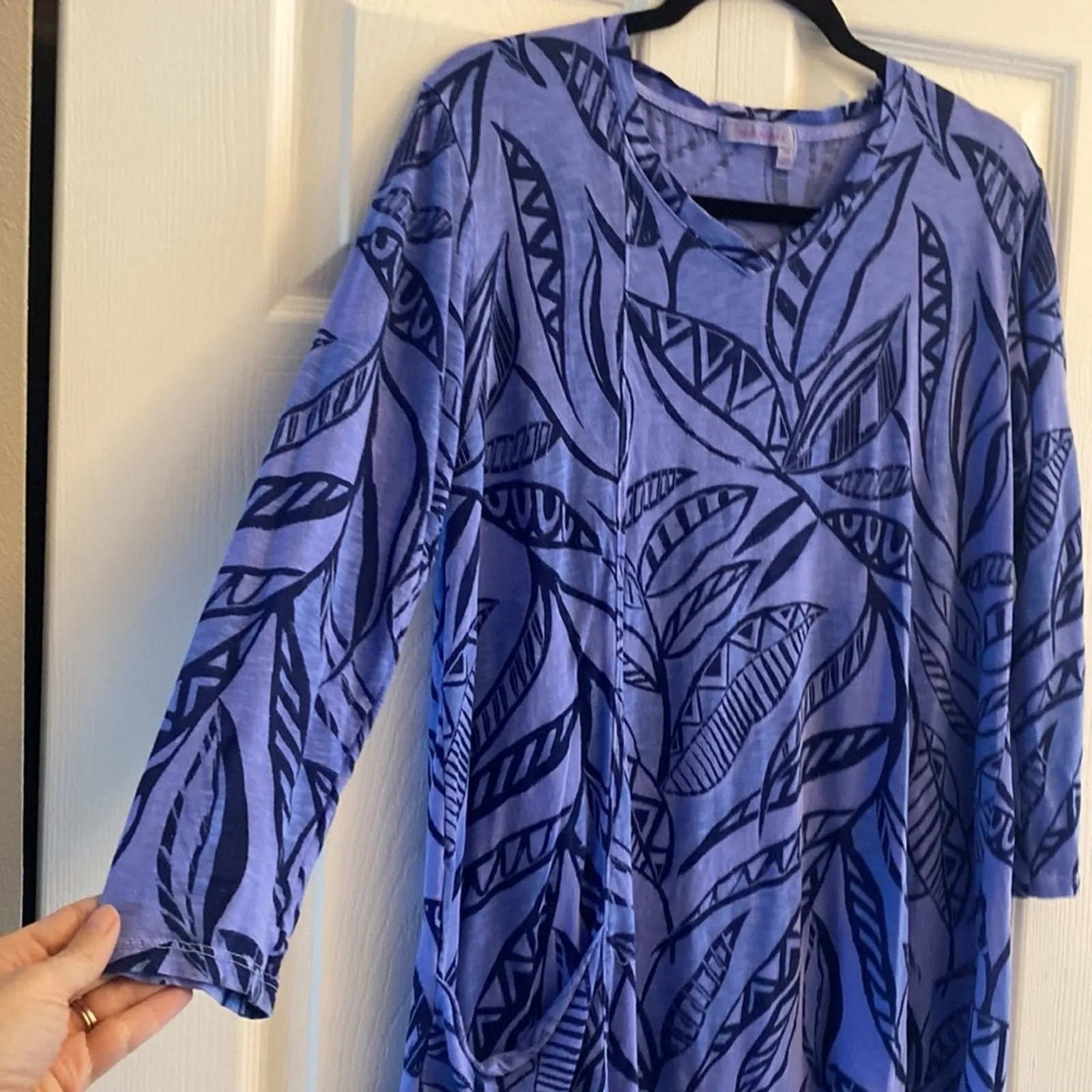 Fresh Produce Womens Small Purple Tunic‎ Top 3/4 Sleeve Resort Vacation Beach - Image 3