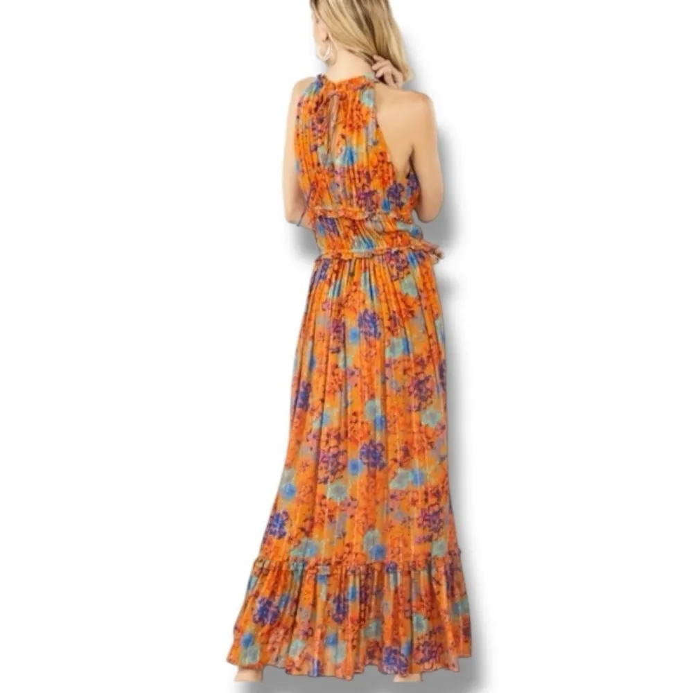 Boho Maxi Dress Women’s Size Medium Size 8 BCBG MaxAzria Fully Lined Stretchy - Image 5