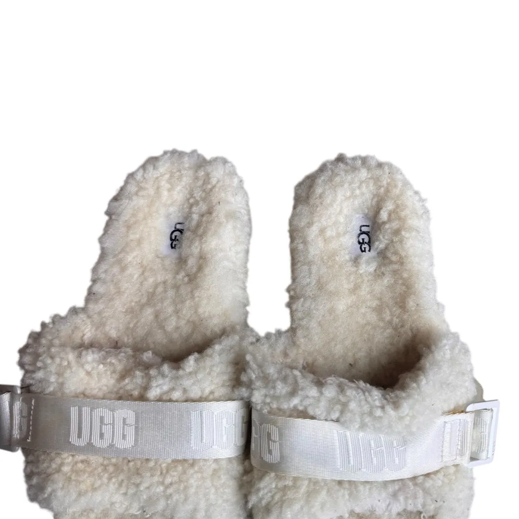UGG - Fluffita Slide White Shearling Platform Sandals Sz 9 - Image 4