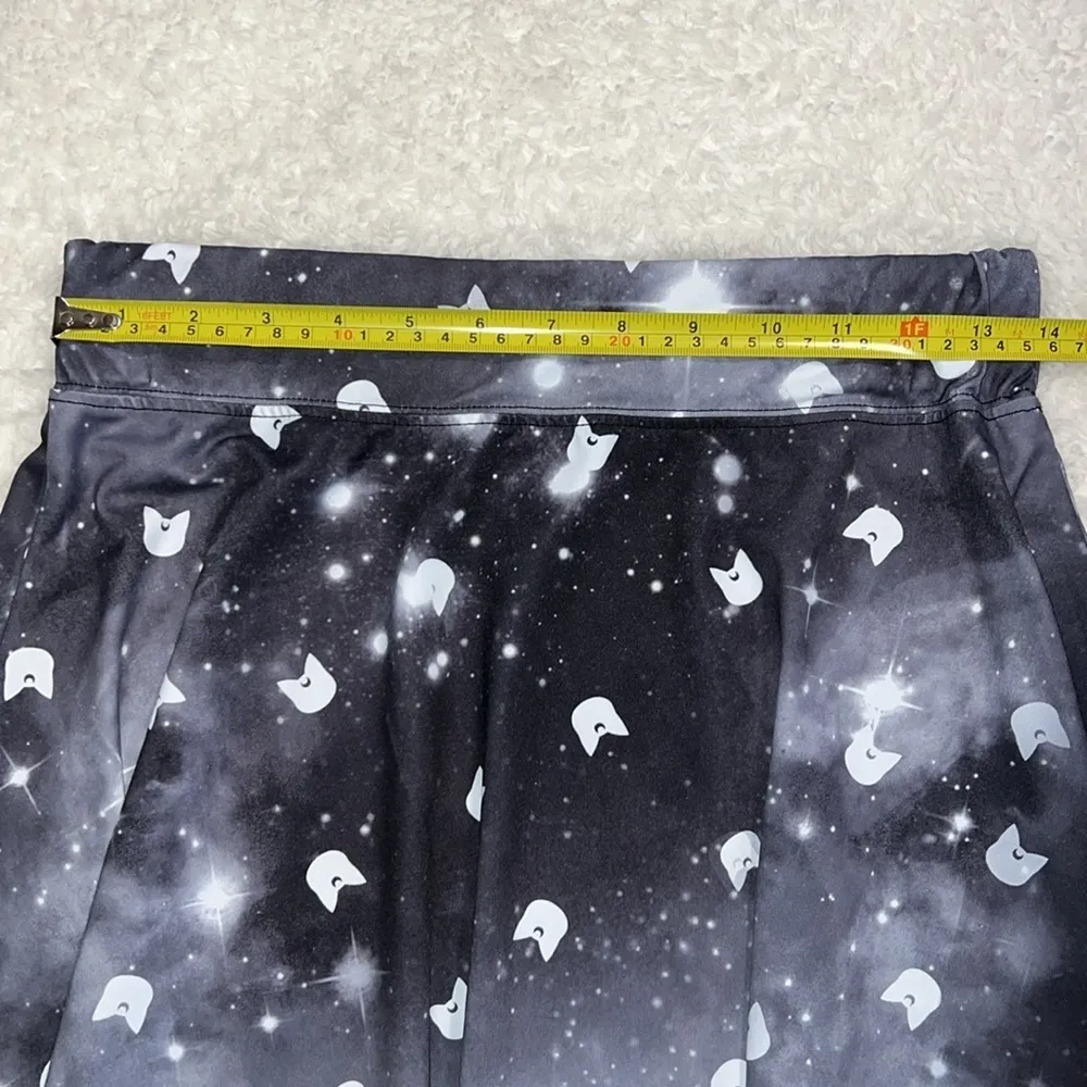 Sailor Moon junior sz medium Luna all over galaxy print skirt elastic waistband - Image 6