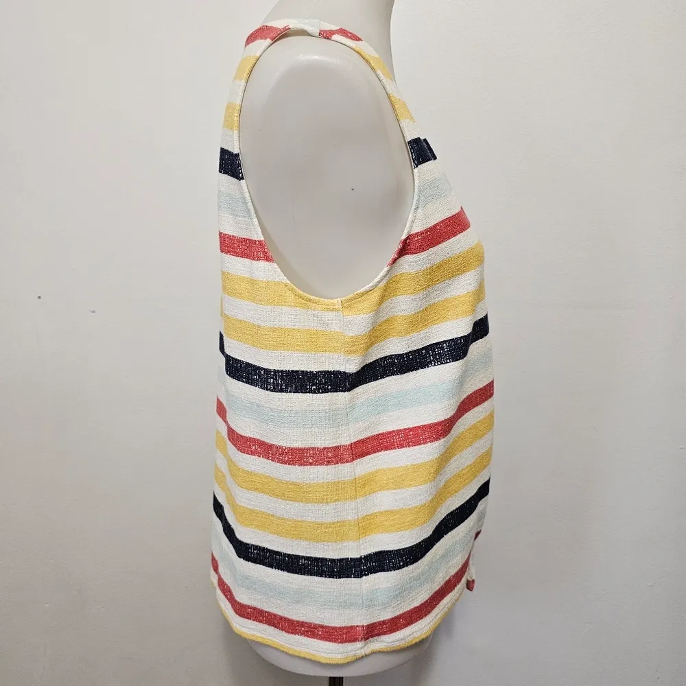 Old Navy Multicolored Stripe Sleeveless Toe Front Tank Top Size Large - Image 3