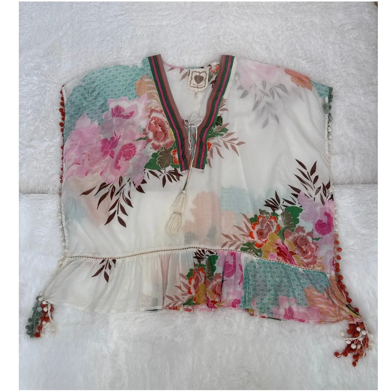 Z&L Europe Floral Print Airy 100% Cotton Pom - Image 2