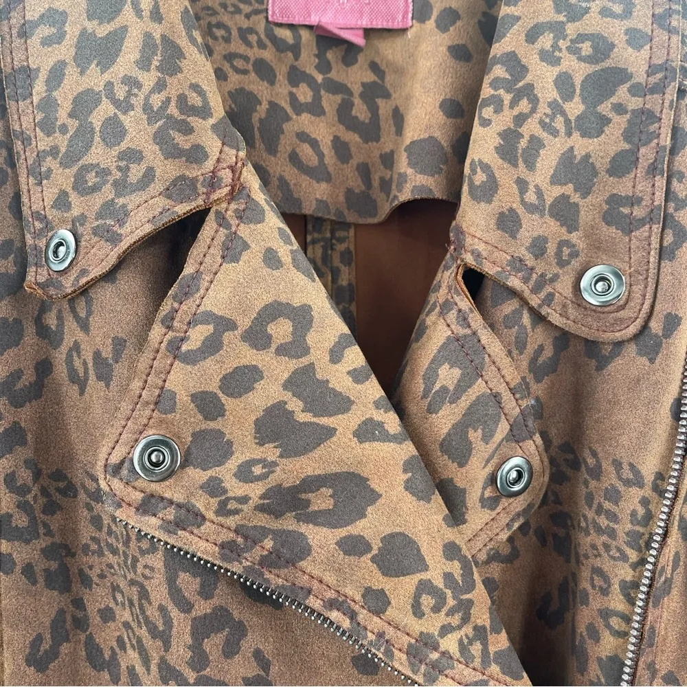 MARRAKECH x Anthropologie Jacket Size Small Marni Leopard Moto Animal Print Zip - Image 7