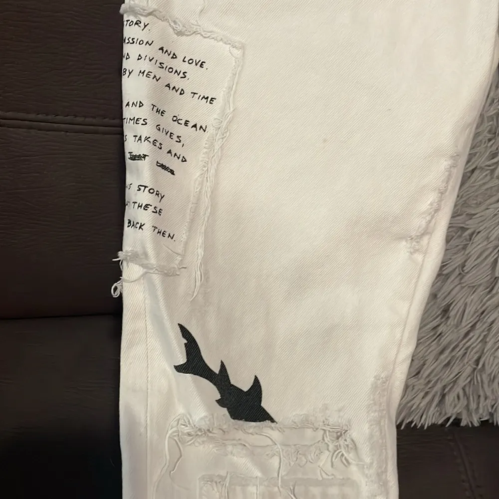 ZARA BASIC “Limited Edition” White Design Jeans Size 4 - Image 3