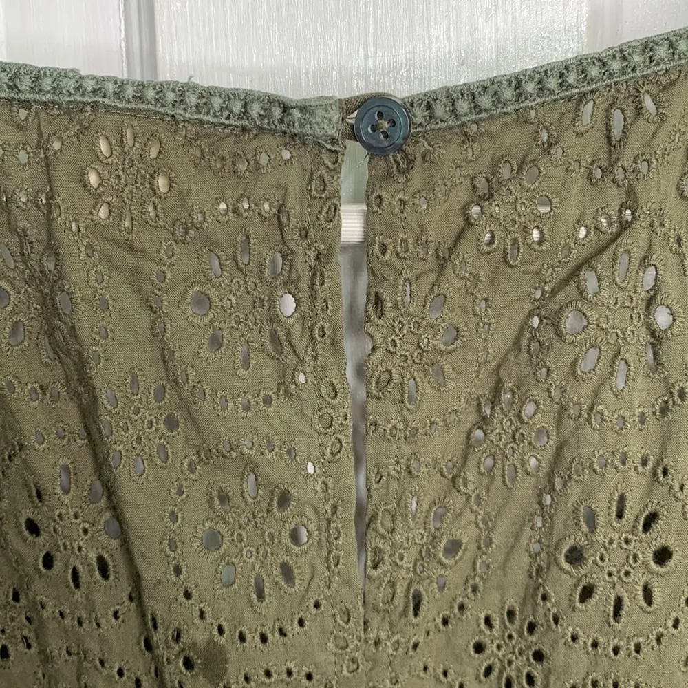 Anthropologie Meadow Rue Lace Olive Green Peplum Tank Sz Medium W-064 - Image 10