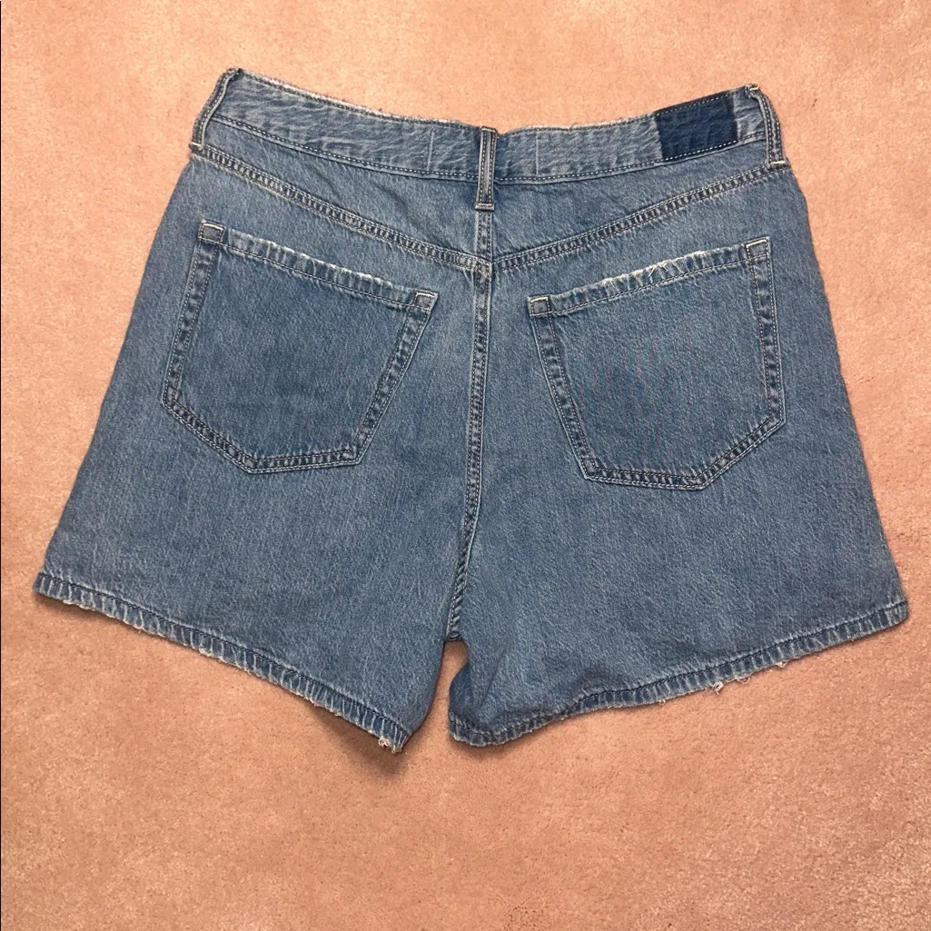 Hollister 100% Cotton Ultra High Rise 90s Denim Shorts Slightly Distressed - Image 4