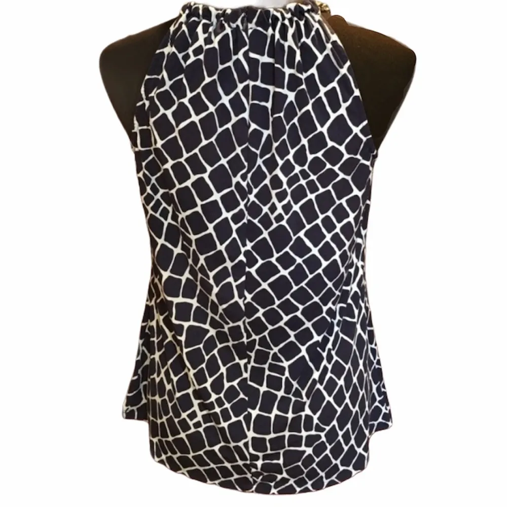 MICHAEL Michael Kors Blouse Blue Silver Size Small - Image 2