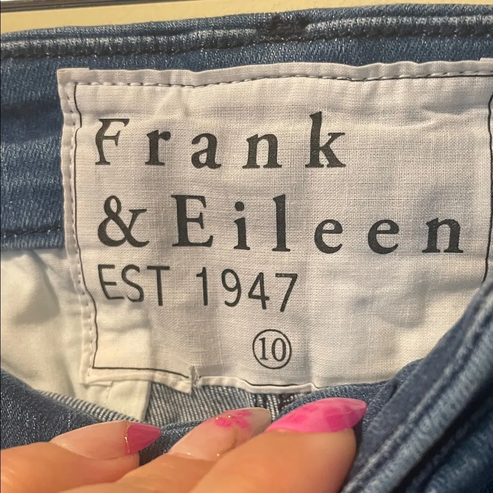 Womens Frank & Eileen Wicklow Italian Chino Denim Pants Raw Hem Jeans - Image 5