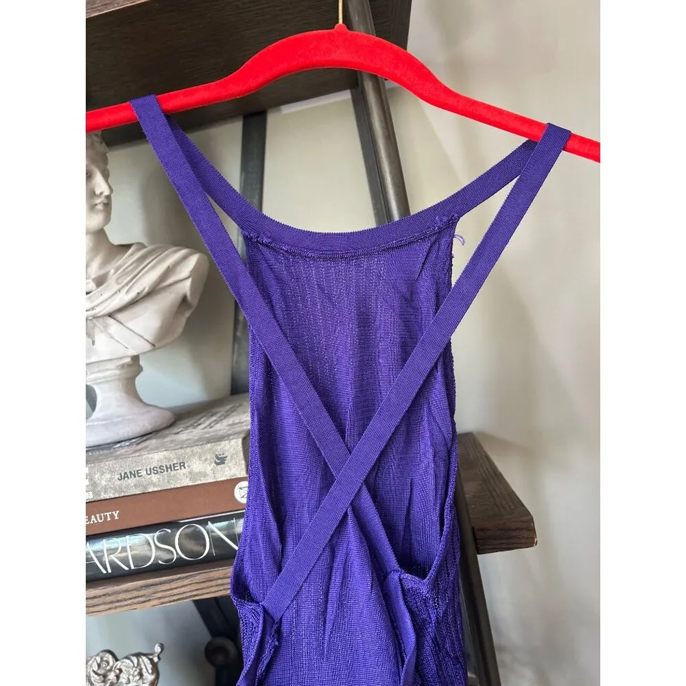 IRO Charisa Knit Bodycon Midi Dress Dark Purple Womens Size Small - Image 7