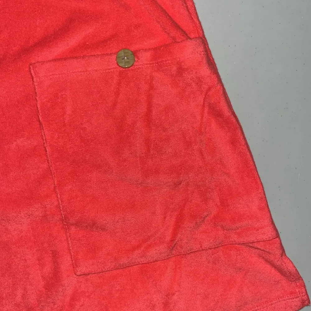 Denim & Co. Beach NWT Size XL Pink Terry Cloth Knit Tunic Top w/ Hood & Pockets - Image 5