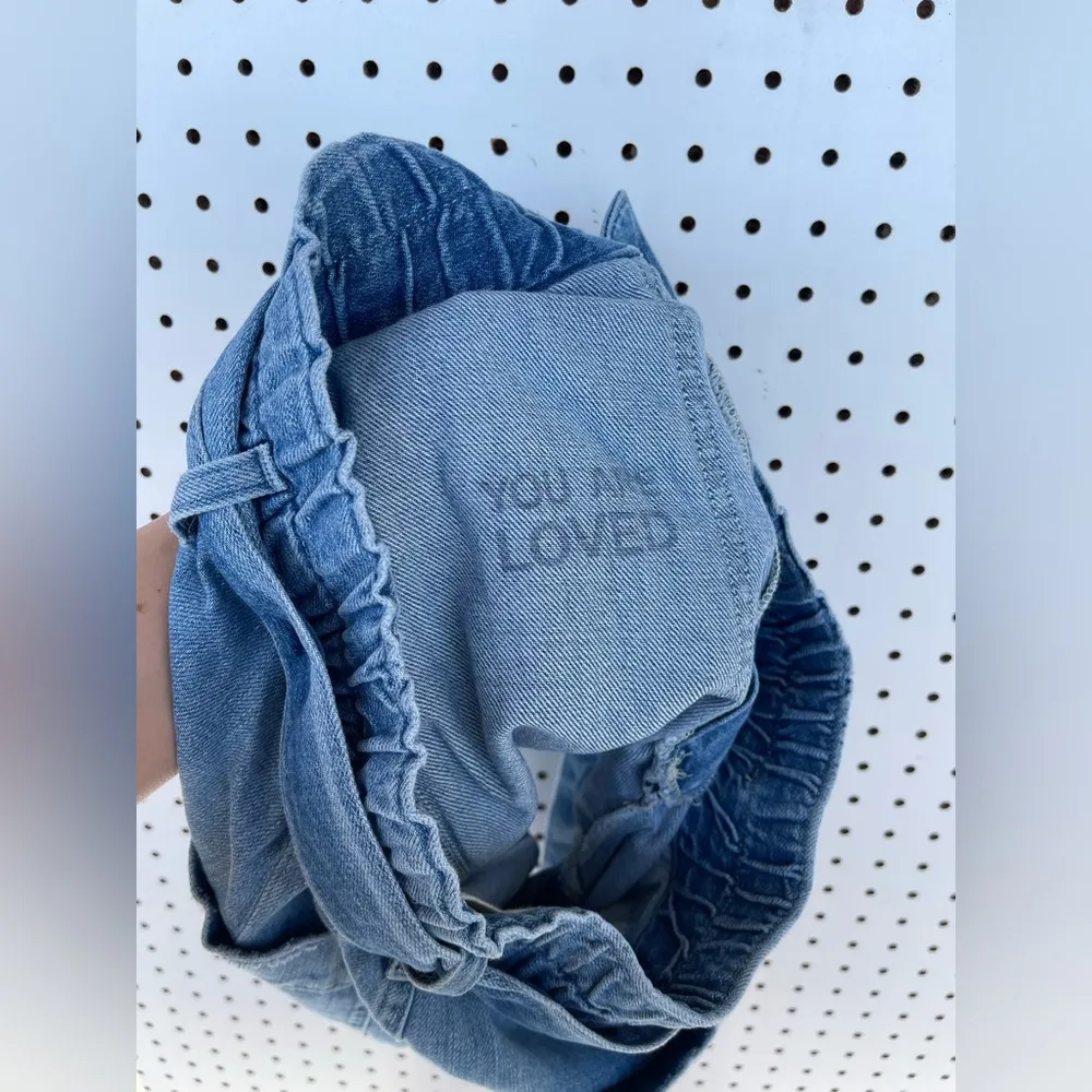 AMO Shorts Blue Finder Keepers Paperbag Denim Women size 27 - Image 8