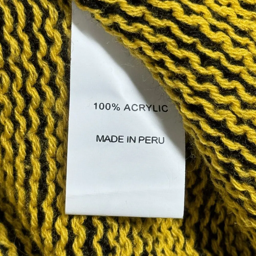 Emerson Street Poncho Womens Small Medium Peruvian Collection Cape Sweater Tiger Black - Image 9