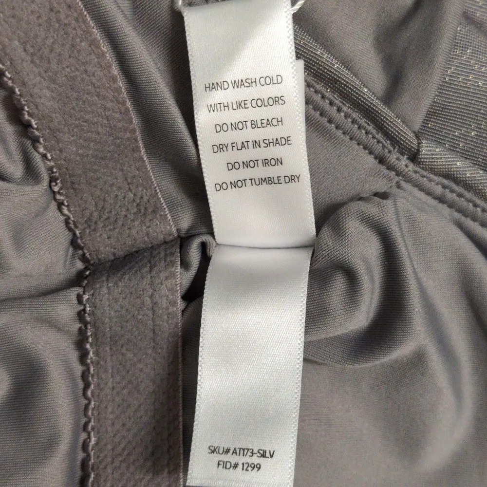 Andie Longline Tank Silver Swimwear Bathing Suit Tankini Bikini Shimmer Sz M New - Image 6