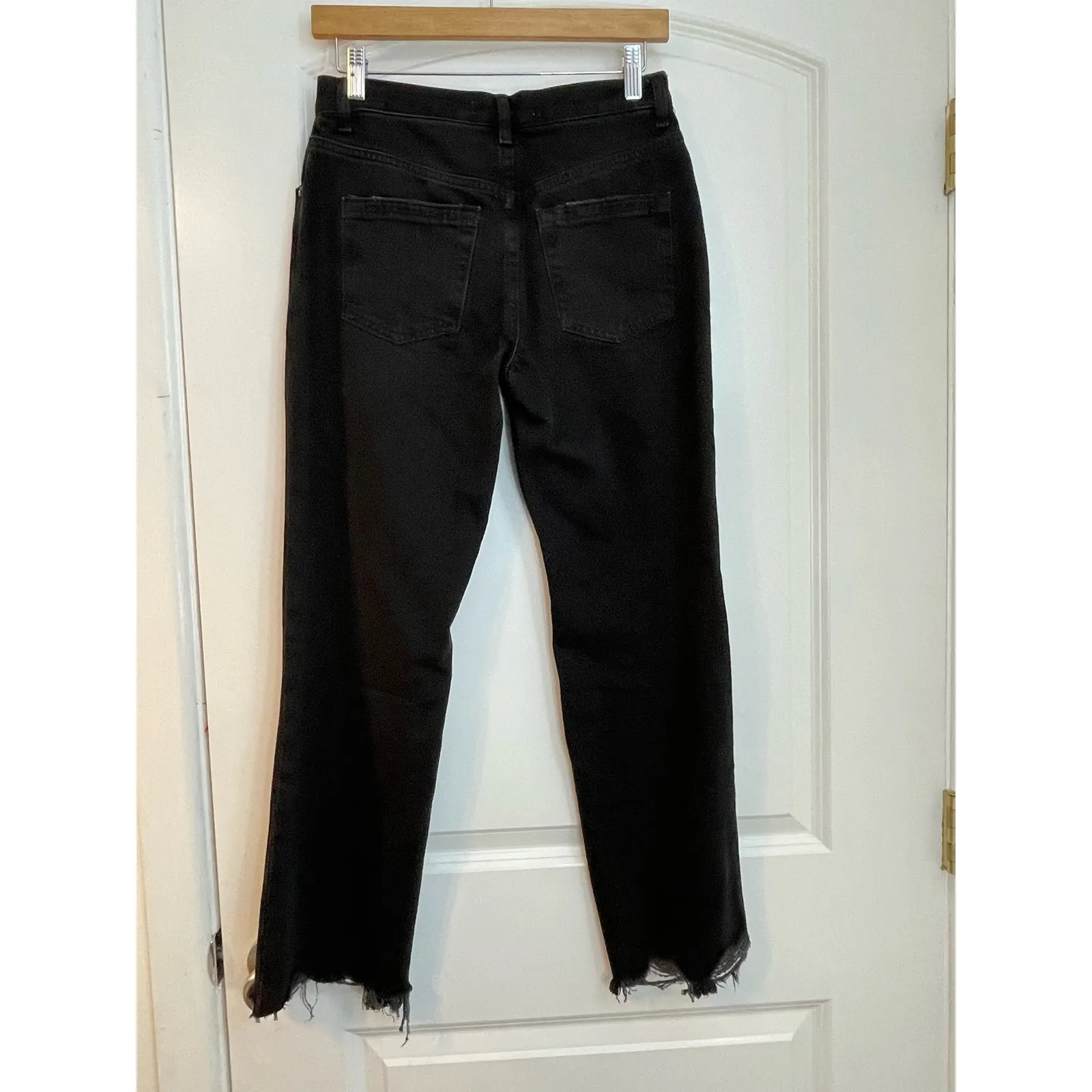 Free People Jeans 26 Maggie Black Mid Rise Grunge Button Fly Festival Whimsygoth - Image 5