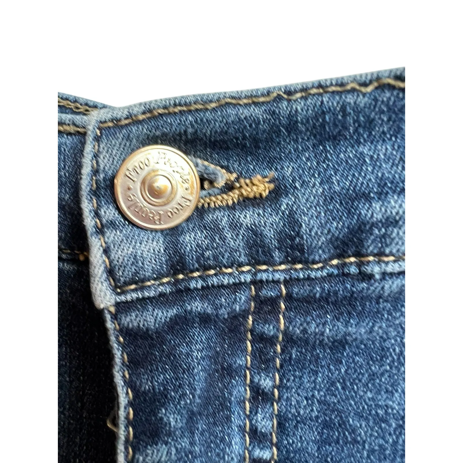 Free People Busted Knee Skinny Fit Jeans Medium Blue Wash 30 - Image 3