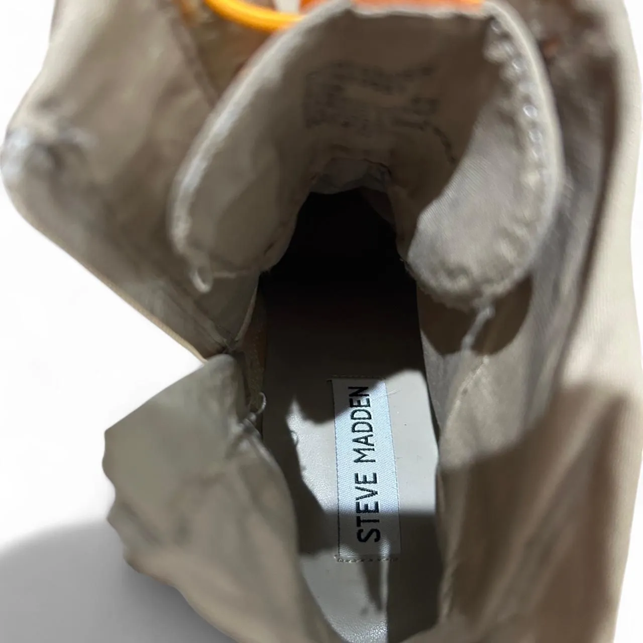 Steve Madden Womens Contender Ankle Round Orange and Khaki Heeled Boots W8.5 - Image 3