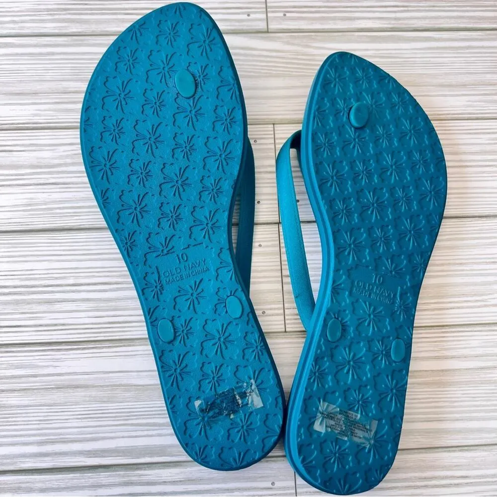 Old Navy Women’s Teal Sandals Sz 10 - Image 9