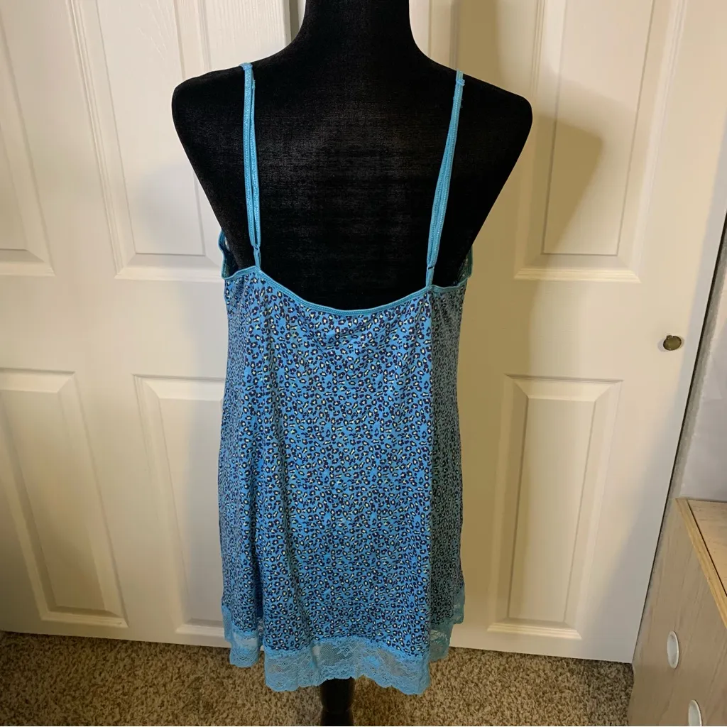 Baby Blue Leopard Print Mini Dress - Image 4