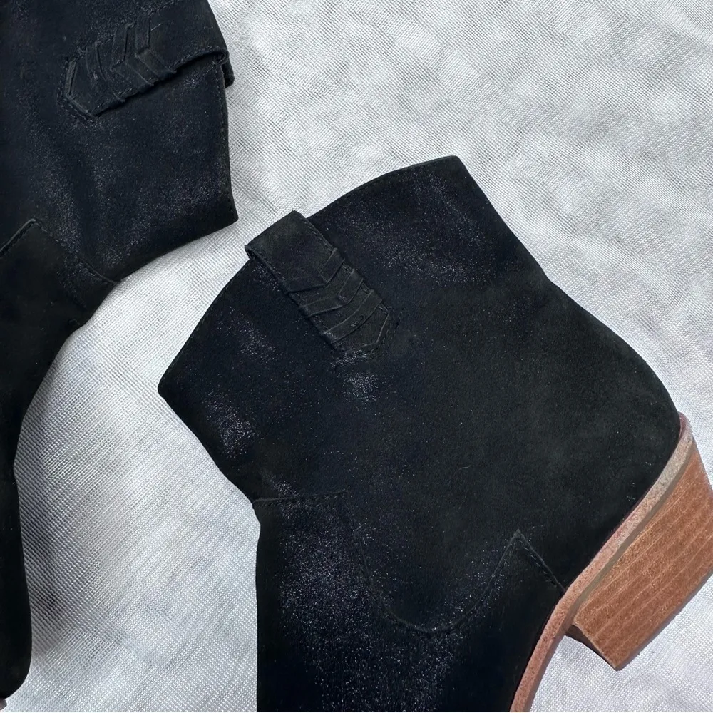 Jack Rogers Black Suede Stella Pull-On Western Boots Size 7 - Image 5