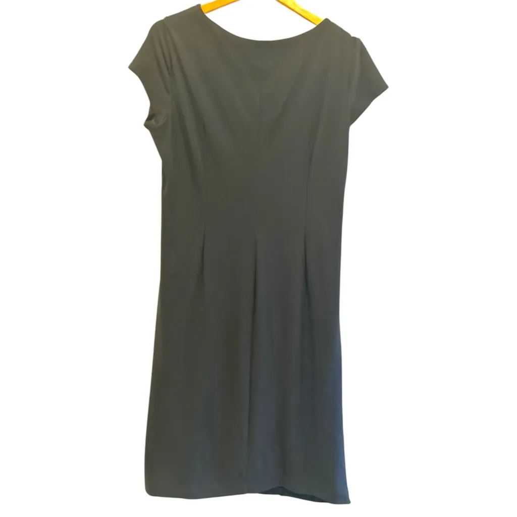 London Times Black Tiered Ruffle Sheath Dress Size 16 - Image 2