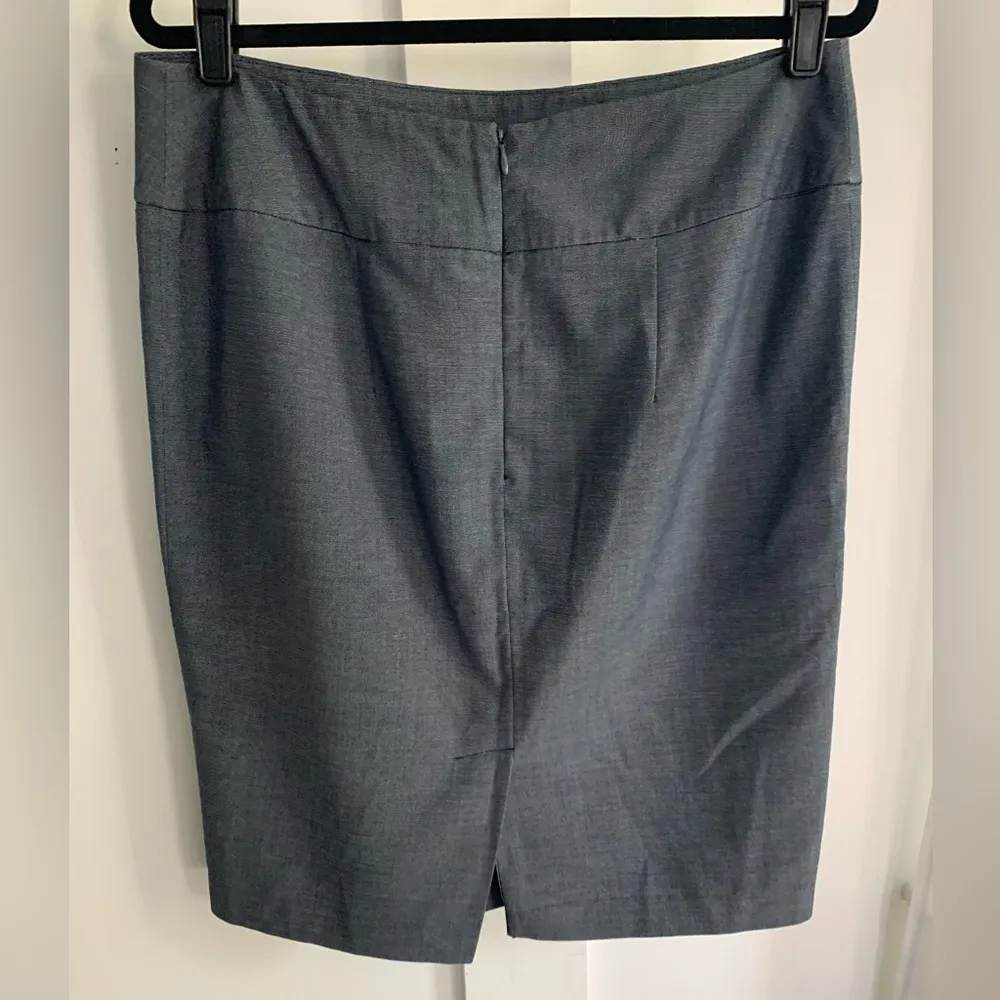 Mossimo Blue Heather Pencil Skirt Women’s Size 14 Lined Kick Vent Poly Blend - Image 5