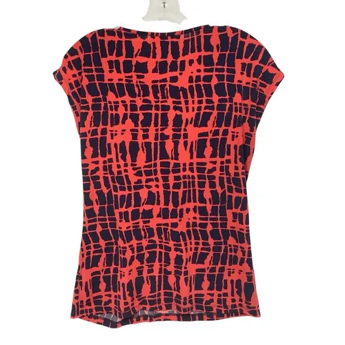 Michael Kors Cap Sleeve Blouse – Geometric Print,‎ Size M - Image 3