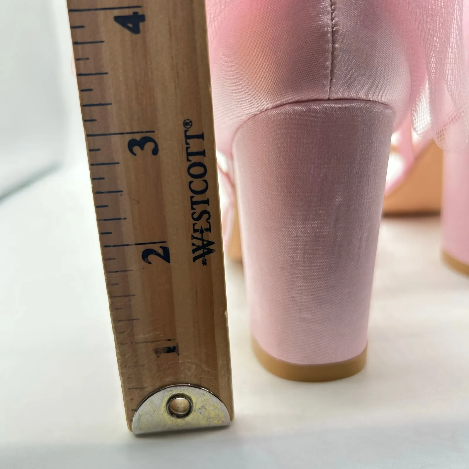 Allegra K Sandal Womens 7 Pink Open‎ Toe Bow Chunky Heel Sandals NEW - Image 7