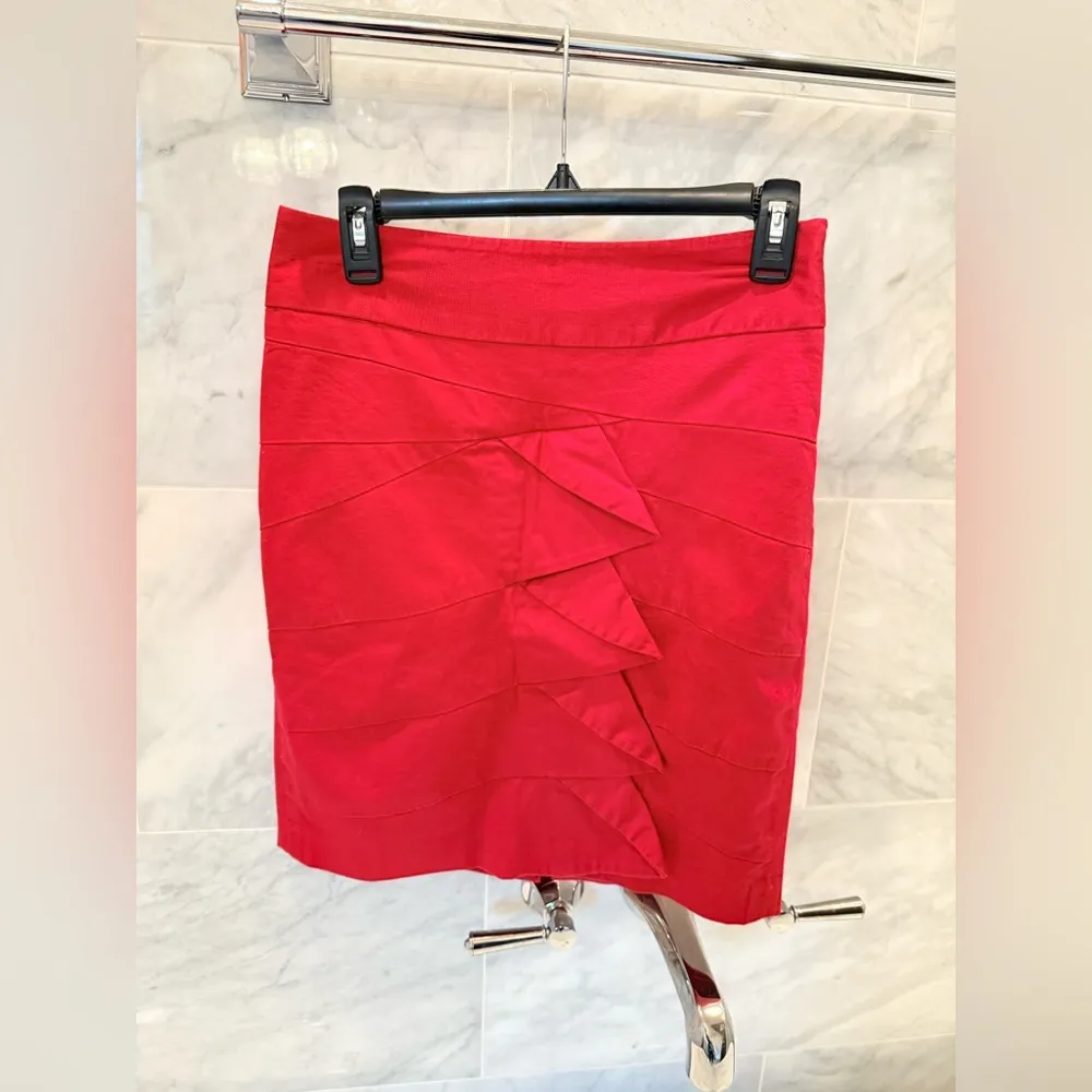 The Limited Pencil Skirt Red Black Lined  Zipper Womens Size 4 - Image 4