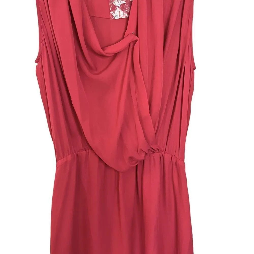 PARKER dress coral Iris silk faux wrap mini - Image 4