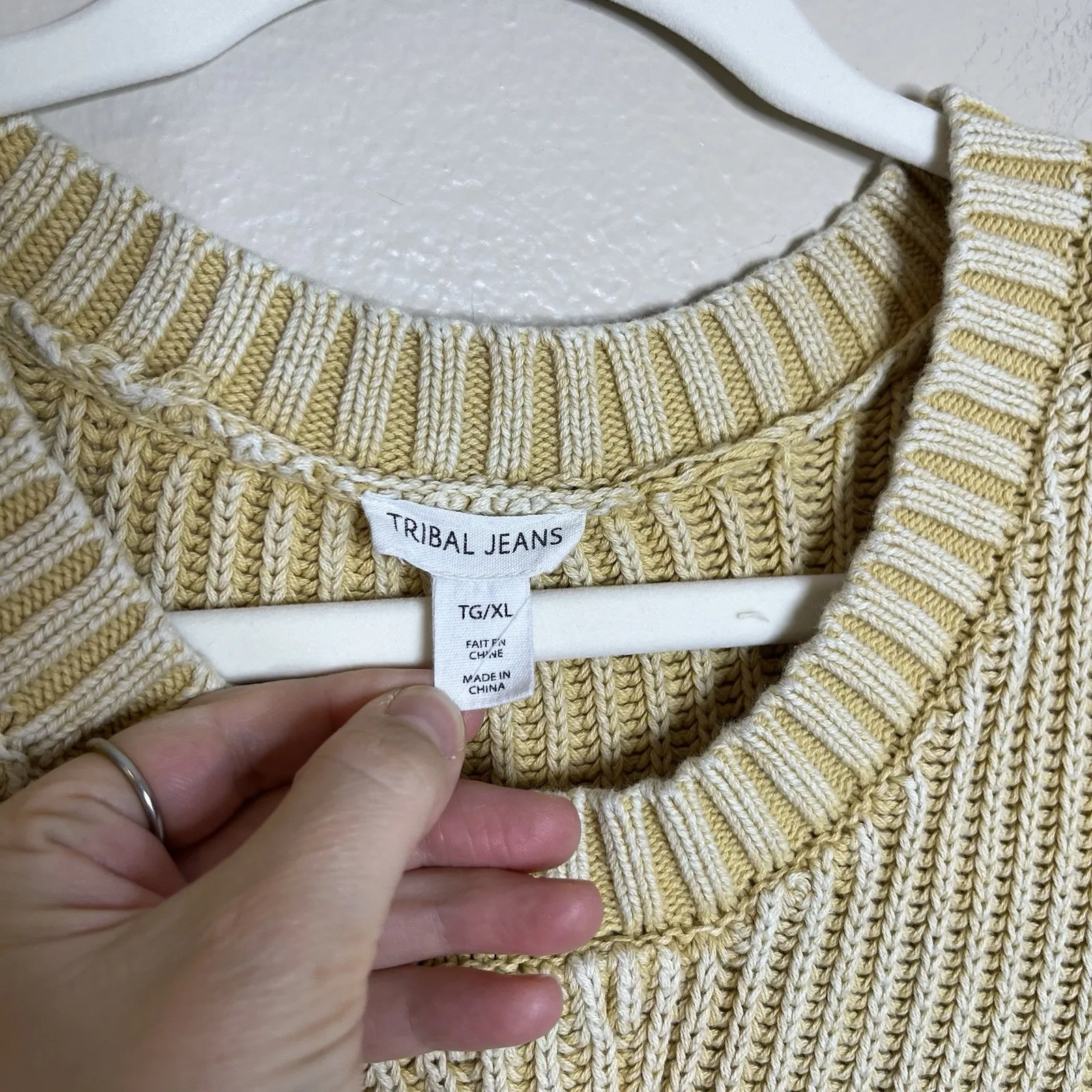 Women's Knit Sweater Vest Butter Yellow Boho Bohemian Preppy Soft Girl Chunky XL - Image 2