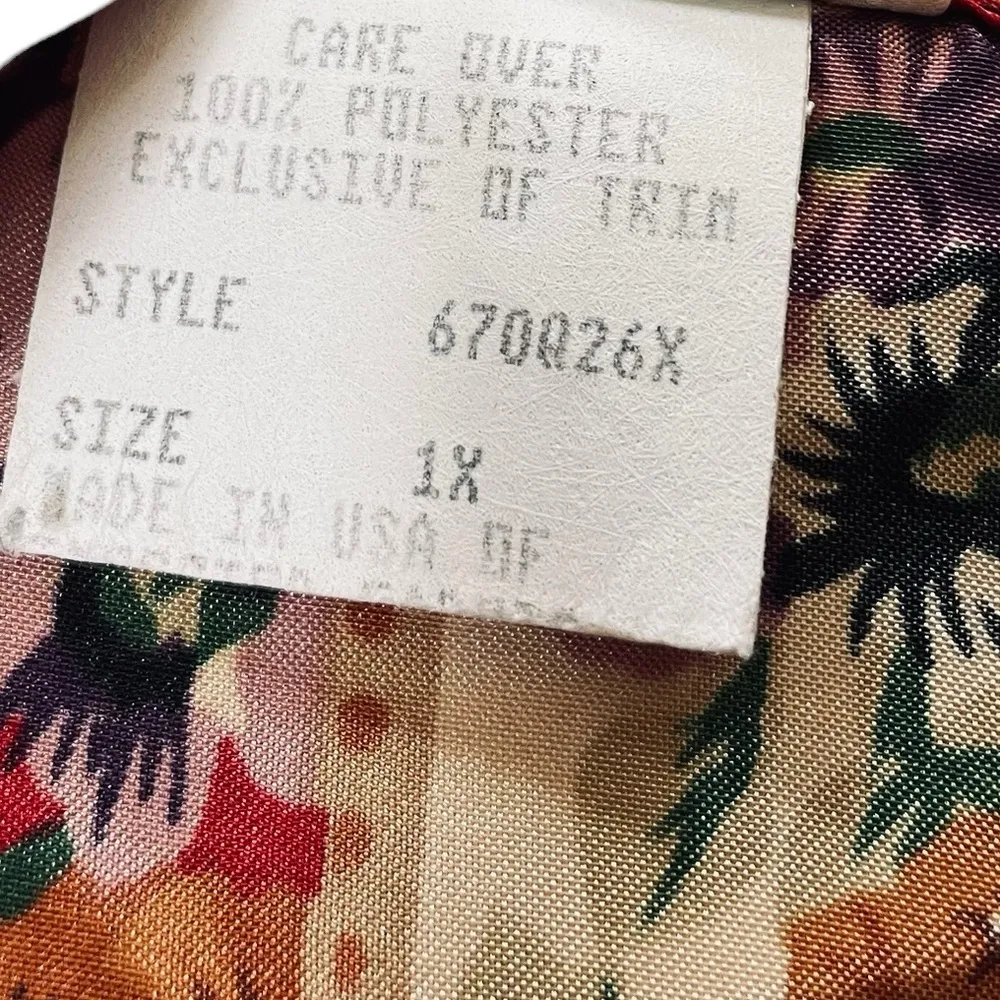 California Dynasty Vintage 80s Plus Size Volup Hippie Whimsigoth Lingerie Dress Red - Image 5