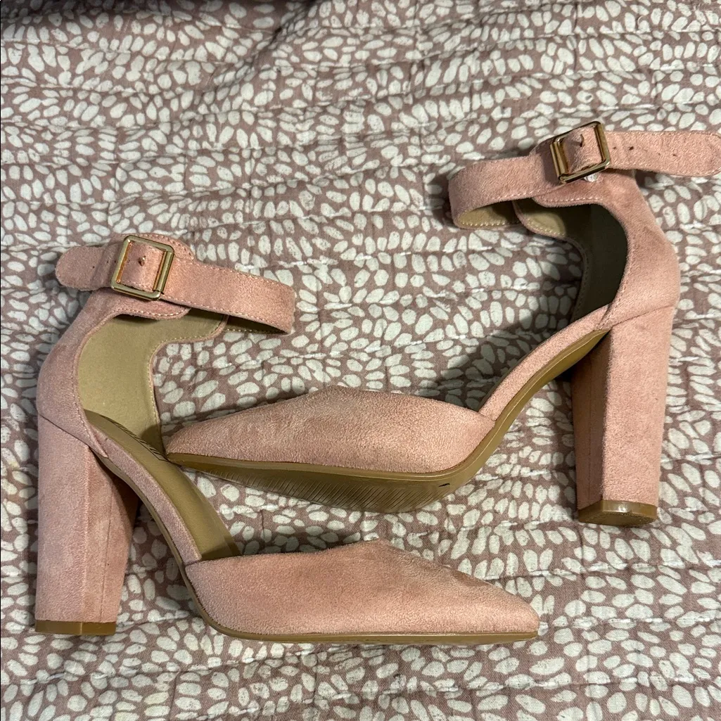 IDIFU Women's IN4 Pedazo High Block Heels Pumps Pointed size 7.5 pink suede - Image 2