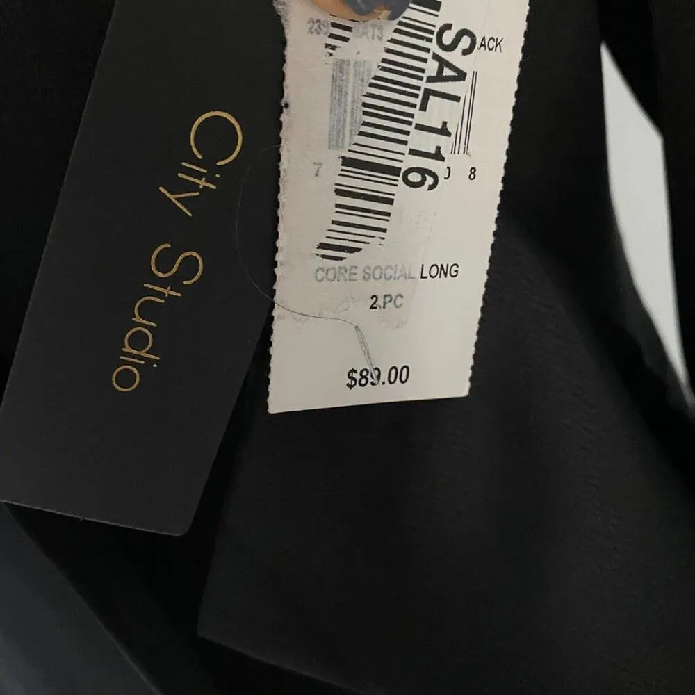 City‎ Studio sz 11 satin back cutout party blazer NWT Black - Image 7