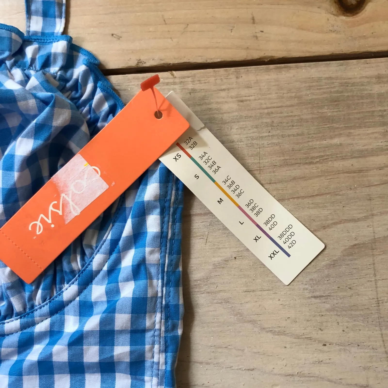 Colsie NWT Women's Blue Gingham Corset Size M Size M - Image 4