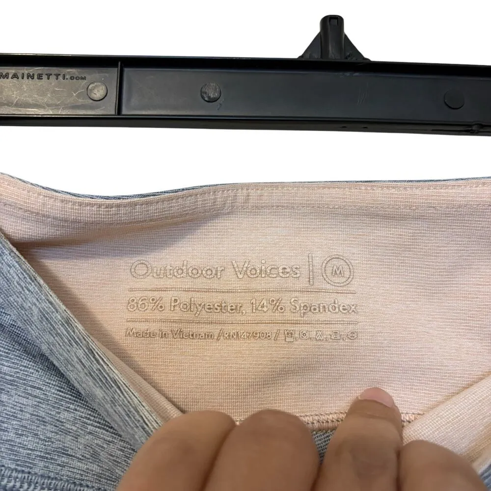 Outdoor Voices Pastel Gray Blue Pink 7/8 Colorblock Springs Leggings Size Medium - Image 3