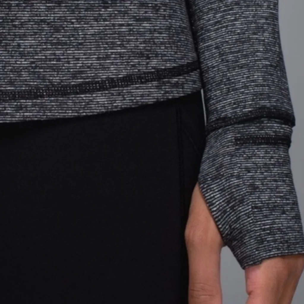 Lululemon Race Your Pace 1/2 Zip Wee Stripe Black Heathered Black Size 6 - Image 5